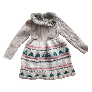 Tommy Bahama Aspen Fair Isle Ribbed Sweater Dress Christmas Girl 24 Months